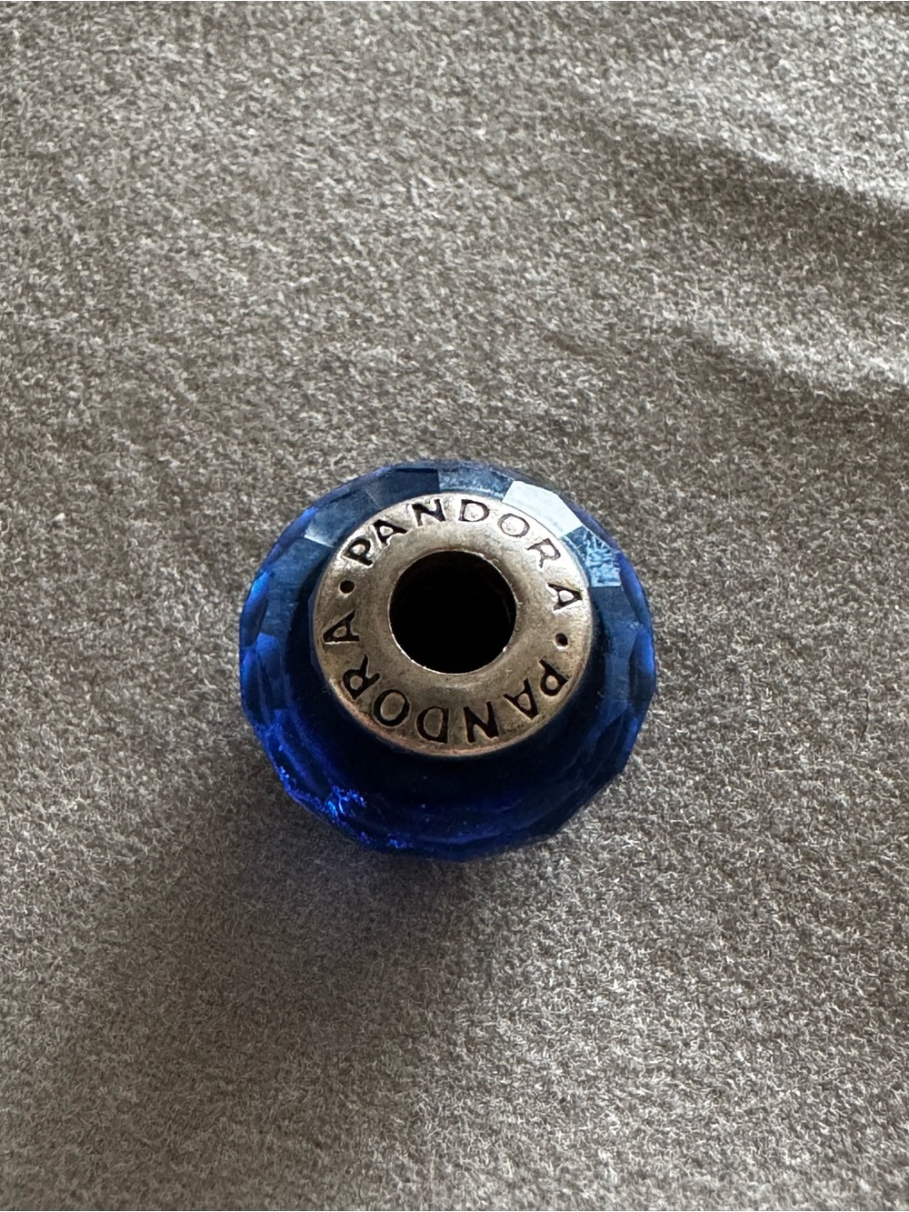 Pandora Blue Faceted Murano Glass Charm silver 925